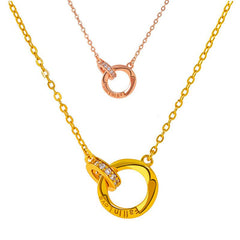 Wholesale Simple Classic Style Solid Color Alloy Copper Inlay Zircon Women's Pendant Necklace - coojewelry