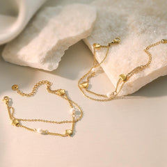 Wholesale Simple Classic Style Solid Color Titanium Steel Plating 18K Gold Plated Bracelets - coojewelry