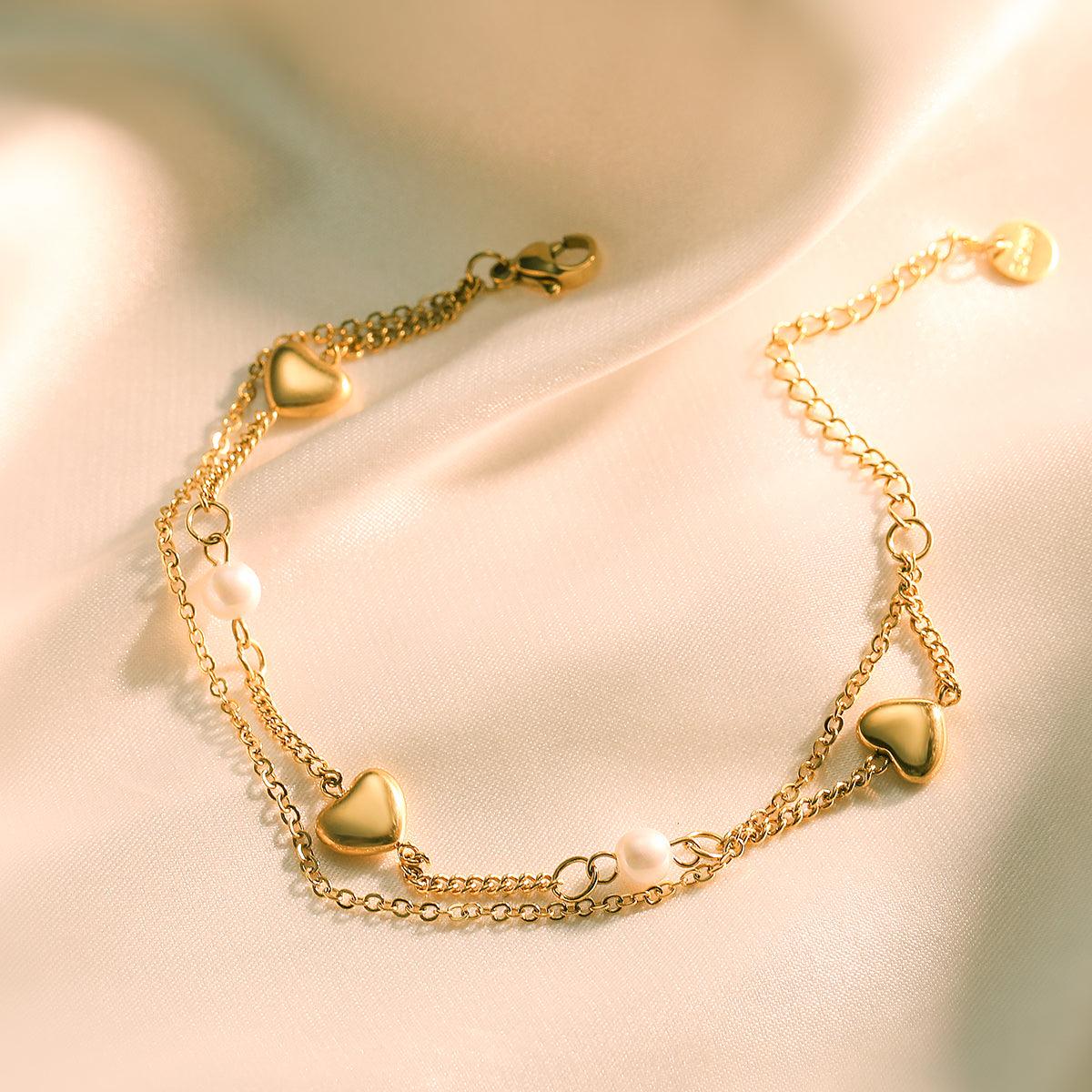 Wholesale Simple Classic Style Solid Color Titanium Steel Plating 18K Gold Plated Bracelets - coojewelry