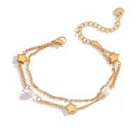 Wholesale Simple Classic Style Solid Color Titanium Steel Plating 18K Gold Plated Bracelets - coojewelry