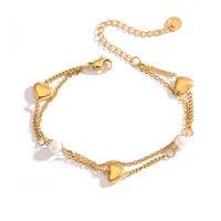 Wholesale Simple Classic Style Solid Color Titanium Steel Plating 18K Gold Plated Bracelets - coojewelry