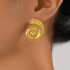 Wholesale Simple Shiny Solid Color Plating Inlay 201 Stainless Steel Artificial Pearls 18K Gold Plated Drop Earrings - coojewelry