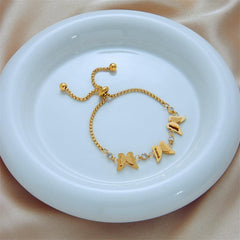 Wholesale Simple Style Butterfly Titanium Steel Plating 18K Gold Plated Bracelets - coojewelry