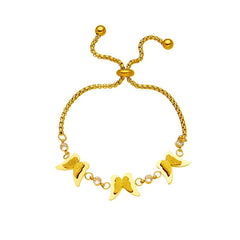Wholesale Simple Style Butterfly Titanium Steel Plating 18K Gold Plated Bracelets - coojewelry