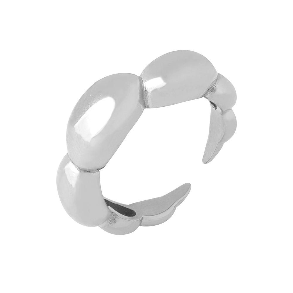 Wholesale Simple Style C Shape Titanium Steel Open Rings 18K Gold Plated - coojewelry