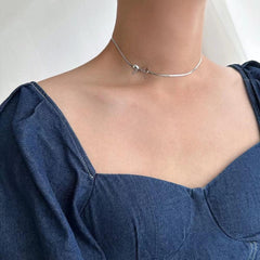 Wholesale Simple Style Classic Bow Knot Necklace Stainless Steel with 18k Gold Plating - coojewelry