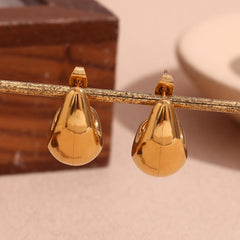 Wholesale Simple Style Classic C Shape Ear Studs Stainless Steel 18K Gold Plated - coojewelry