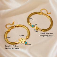 Wholesale Simple Style Classic Color Block Bracelets Titanium Steel with Zircon Inlay - coojewelry
