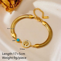 Wholesale Simple Style Classic Color Block Bracelets Titanium Steel with Zircon Inlay - coojewelry