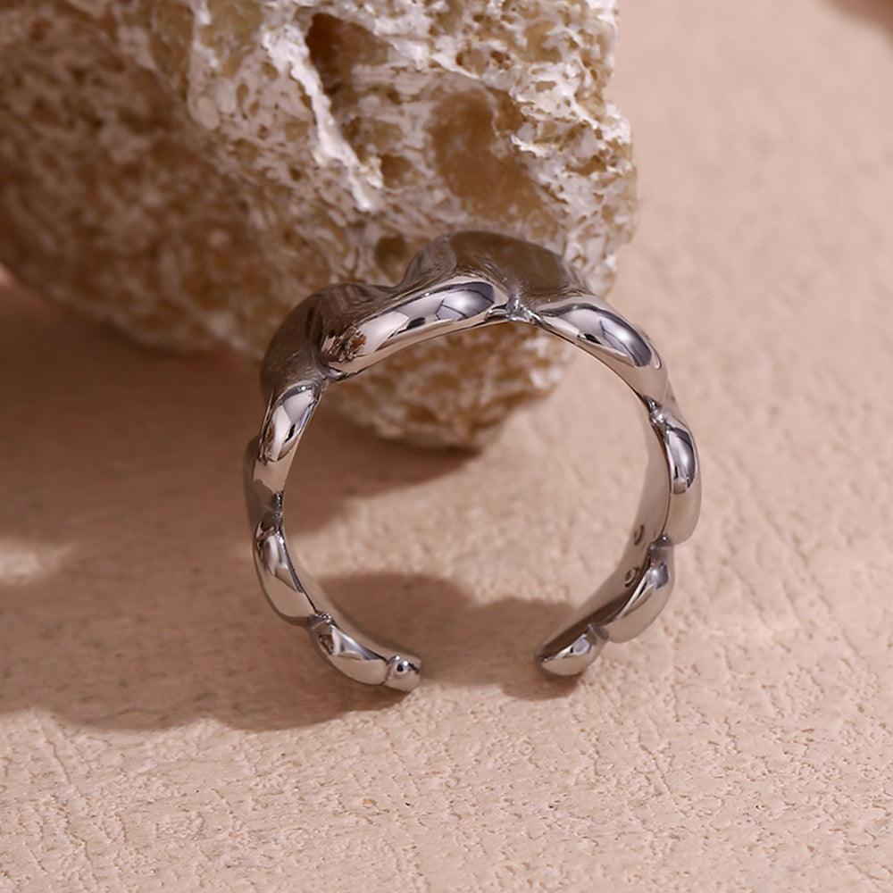 Wholesale Simple Style Classic Irregular Open Rings Stainless Steel 18k Gold Plated - coojewelry