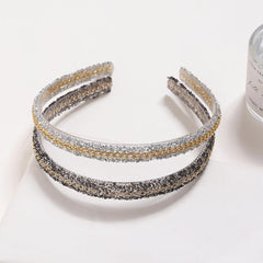 Wholesale Simple Style Color Block Plastic Rhinestone Hair Band - coojewelry