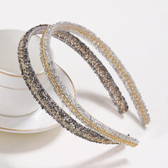 Wholesale Simple Style Color Block Plastic Rhinestone Hair Band - coojewelry