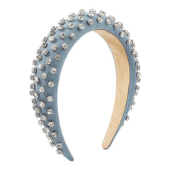 Wholesale Simple Style Commute Color Block Solid Color Cloth Handmade Inlay Rhinestones Hair Band - coojewelry