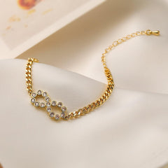 Wholesale Simple Style Commute Devil's Eye Heart Shape Copper Enamel Plating Inlay Zircon 18K Gold Plated Bracelets - coojewelry