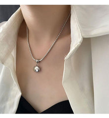 Wholesale Simple Style Commute Solid Color Stainless Steel Titanium Steel Plating 18K Gold Plated Pendant Necklace - coojewelry