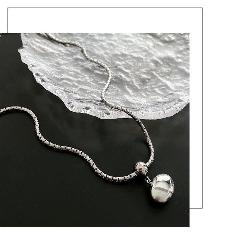 Wholesale Simple Style Commute Solid Color Stainless Steel Titanium Steel Plating 18K Gold Plated Pendant Necklace - coojewelry