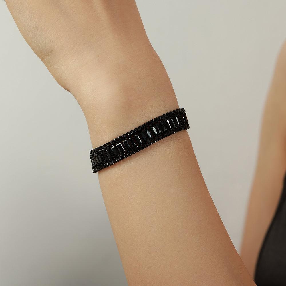 Wholesale Simple Style Geometric Bracelets Titanium Steel Plating Inlay Zircon 18k Gold Plated - coojewelry