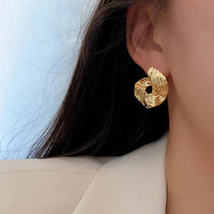 Wholesale Simple Style Geometric Plating Alloy Ear Studs - coojewelry