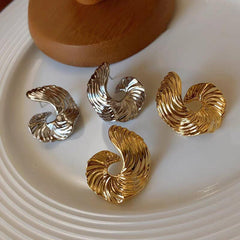 Wholesale Simple Style Geometric Plating Alloy Ear Studs - coojewelry