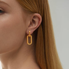 Wholesale Simple Style Geometric Solid Color 304 Stainless Steel Drop Earrings for Women - coojewelry