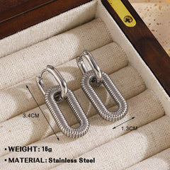 Wholesale Simple Style Geometric Solid Color 304 Stainless Steel Drop Earrings for Women - coojewelry