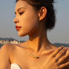 Wholesale Simple Style Geometric Stainless Steel Plating 18K Gold Plated Necklace - coojewelry