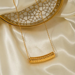 Wholesale Simple Style Geometric Stainless Steel Plating 18K Gold Plated Necklace - coojewelry
