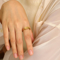Wholesale Simple Style Geometric Stainless Steel Plating 18K Gold Plated Rings - coojewelry