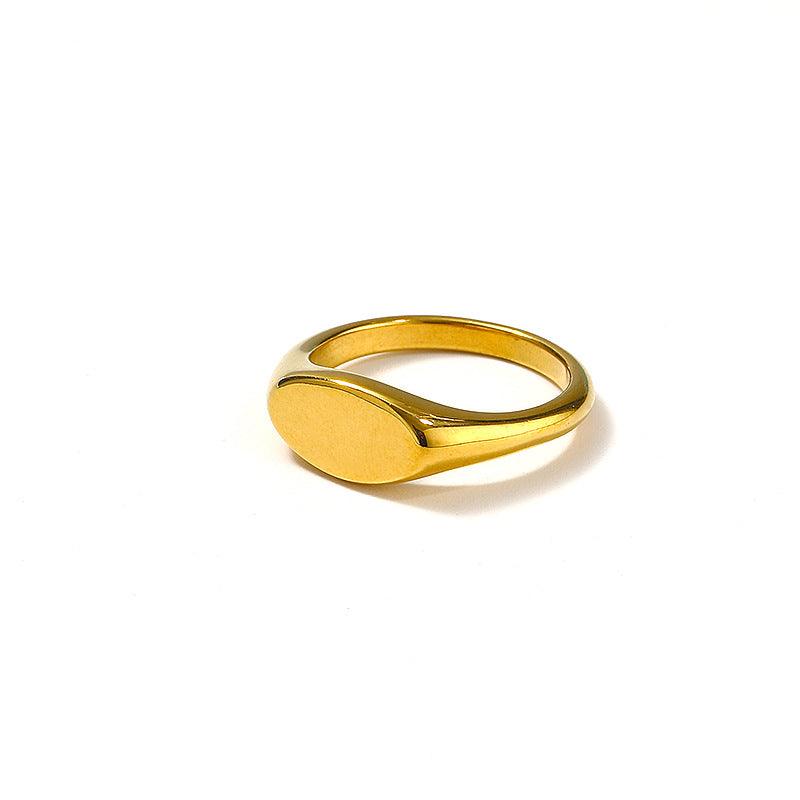 Wholesale Simple Style Geometric Stainless Steel Plating 18K Gold Plated Rings - coojewelry