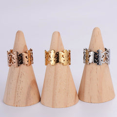 Wholesale Simple Style Geometric Stainless Steel Plating Inlay Zircon 18K Gold Plated Rose Gold Plated Rings - coojewelry
