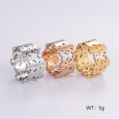 Wholesale Simple Style Geometric Stainless Steel Plating Inlay Zircon 18K Gold Plated Rose Gold Plated Rings - coojewelry