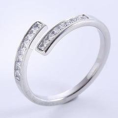 Wholesale Simple Style Geometric Stainless Steel Plating Inlay Zircon 18K Gold Plated Rose Gold Plated Rings - coojewelry