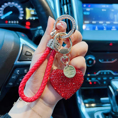 Wholesale Simple Style Heart Shape Alloy Keychain | Rhinestone Inlay, Women's Keychain - coojewelry