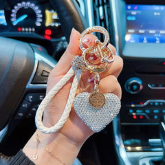 Wholesale Simple Style Heart Shape Alloy Keychain | Rhinestone Inlay, Women's Keychain - coojewelry