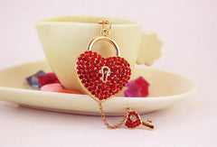 Wholesale Simple Style Heart Shape Alloy Keychain | Rhinestone Inlay, Women's Keychain - coojewelry