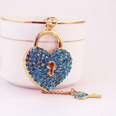 Wholesale Simple Style Heart Shape Alloy Keychain | Rhinestone Inlay, Women's Keychain - coojewelry
