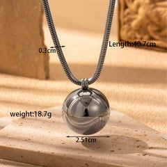 Wholesale Simple Style Round Stainless Steel Plating 18K Gold Plated Pendant Necklace - coojewelry
