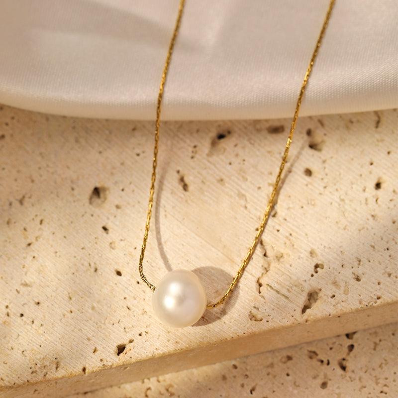 Wholesale Simple Style Shiny Solid Color Stainless Steel Polishing Plating 18K Gold Plated Pendant Necklace - coojewelry