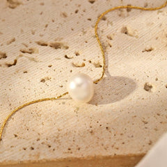 Wholesale Simple Style Shiny Solid Color Stainless Steel Polishing Plating 18K Gold Plated Pendant Necklace - coojewelry