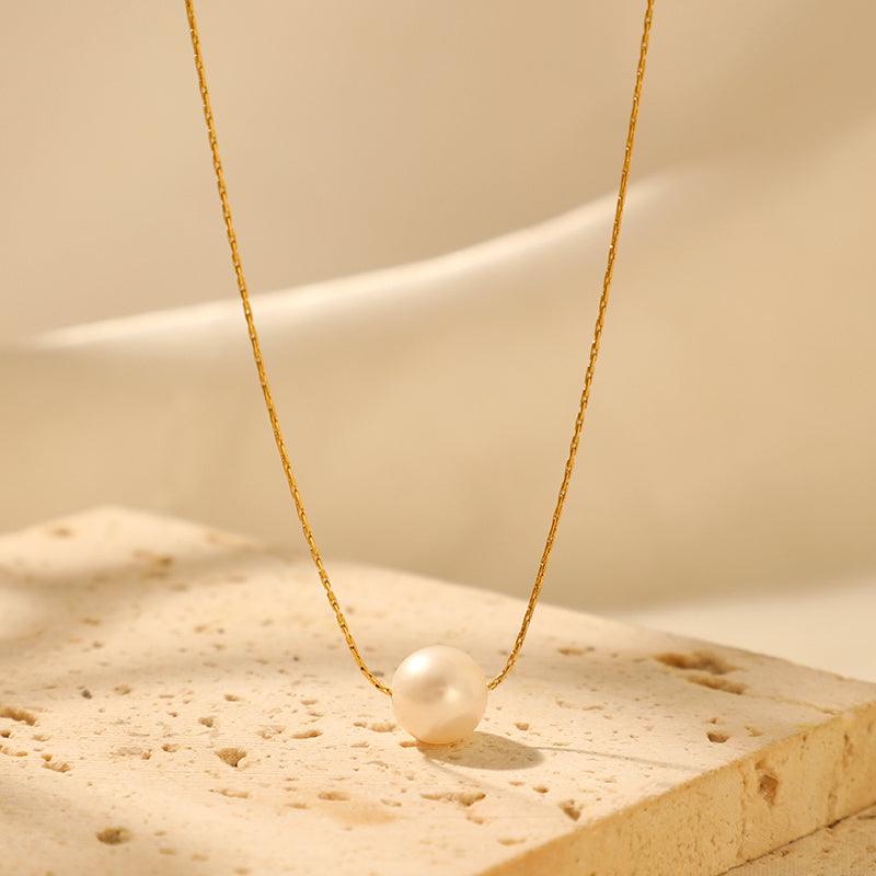 Wholesale Simple Style Shiny Solid Color Stainless Steel Polishing Plating 18K Gold Plated Pendant Necklace - coojewelry