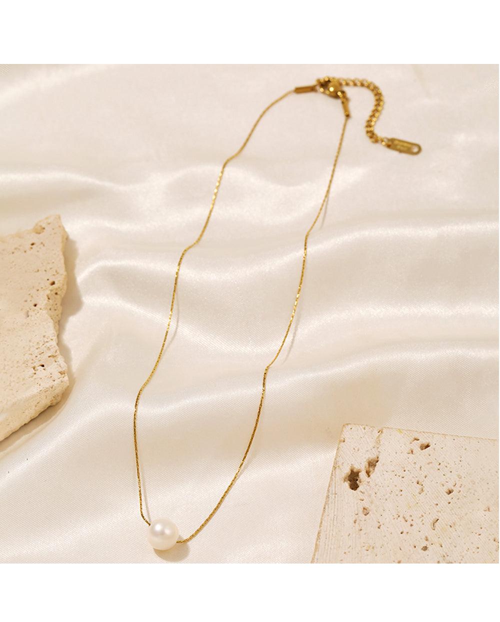 Wholesale Simple Style Shiny Solid Color Stainless Steel Polishing Plating 18K Gold Plated Pendant Necklace - coojewelry
