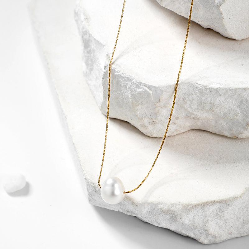 Wholesale Simple Style Shiny Solid Color Stainless Steel Polishing Plating 18K Gold Plated Pendant Necklace - coojewelry