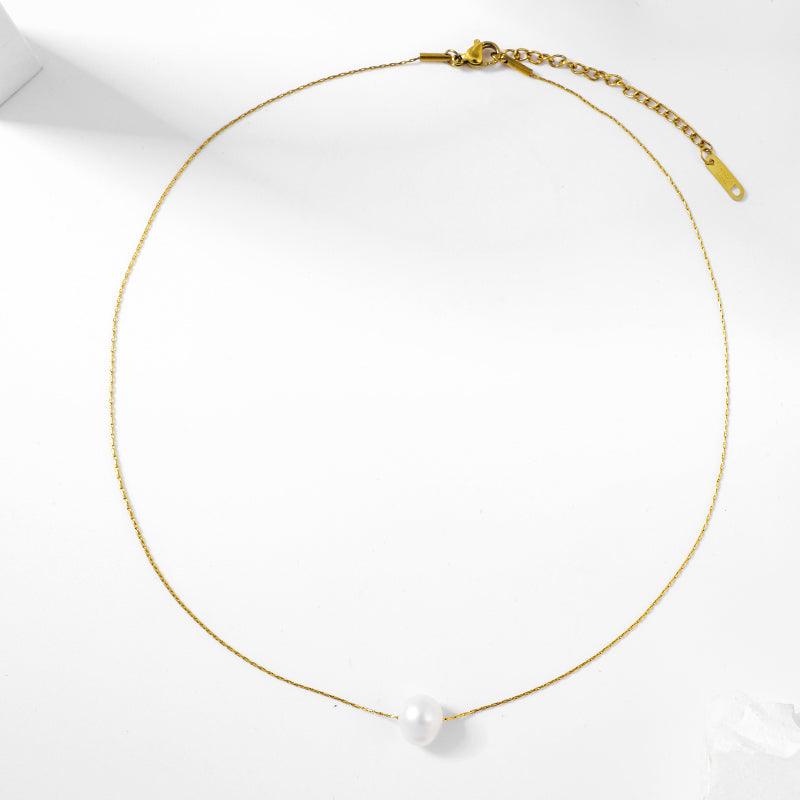 Wholesale Simple Style Shiny Solid Color Stainless Steel Polishing Plating 18K Gold Plated Pendant Necklace - coojewelry