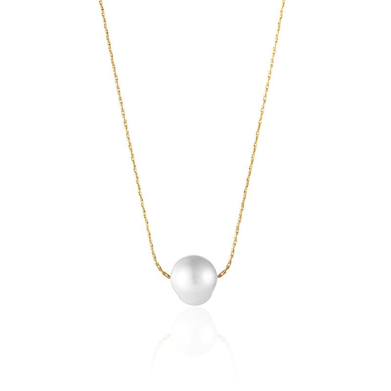 Wholesale Simple Style Shiny Solid Color Stainless Steel Polishing Plating 18K Gold Plated Pendant Necklace - coojewelry