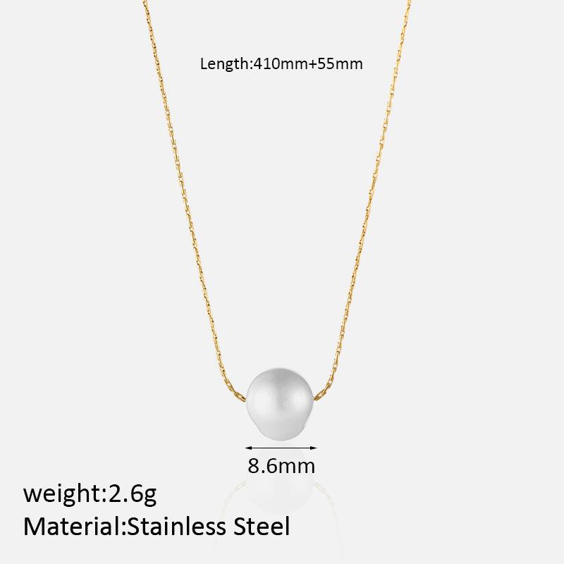 Wholesale Simple Style Shiny Solid Color Stainless Steel Polishing Plating 18K Gold Plated Pendant Necklace - coojewelry