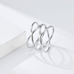 Wholesale Simple Style Solid Color Lines 304 Stainless Steel 18K Gold Plated Rings In Bulk - coojewelry
