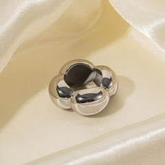 Wholesale Simple Style Solid Color Lines 304 Stainless Steel 18K Gold Plated Rings In Bulk - coojewelry