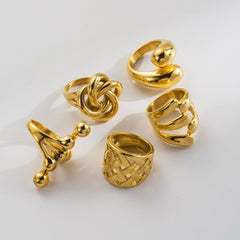 Wholesale Simple Style Solid Color Stainless Steel Open Rings - coojewelry