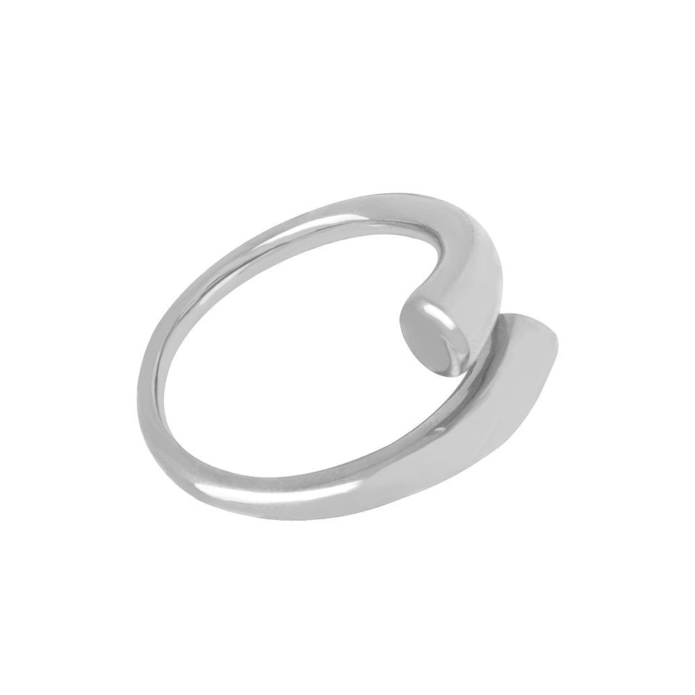 Wholesale Simple Style Solid Color Titanium Steel Plating 18K Gold Plated Open Rings - coojewelry