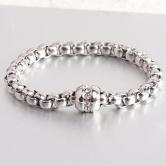 Wholesale Simple Style Solid Color Titanium Steel Plating Zircon Inlay 18K Gold Plated Women's Bracelets - coojewelry